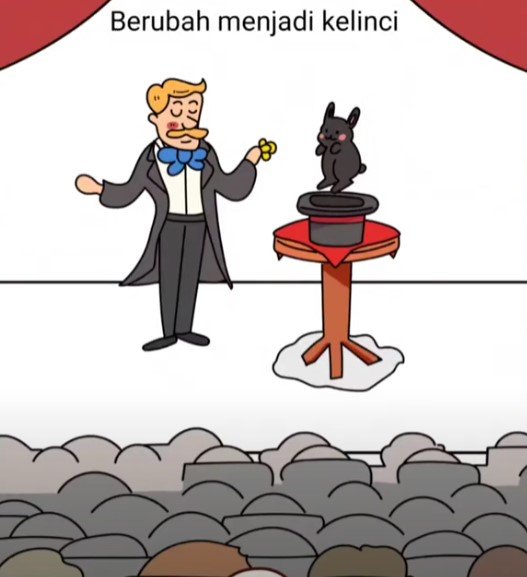 berubah menjadi kelinci putih berubah menjadi kelinci putih
